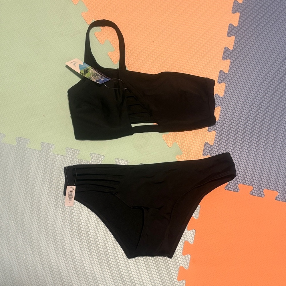 Adore Me Black One-Shoulder Swimsuit